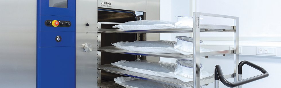 Getinge - samples loaded into sterilizer